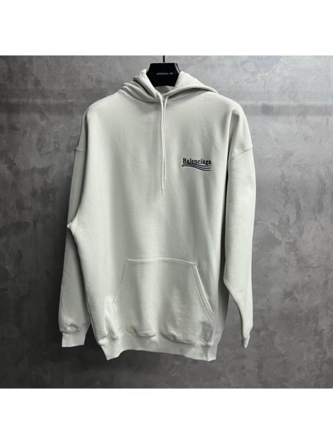 BALENCIAGA Balenciaga White Hoodie with Embroidered Logo Lettering