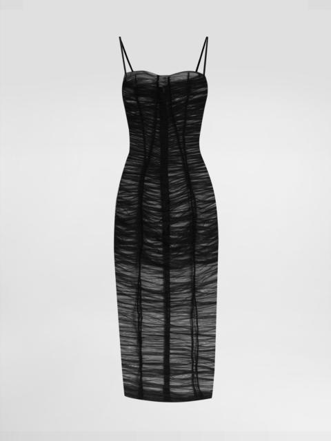 Dolce & Gabbana Tulle calf-length dress with draping