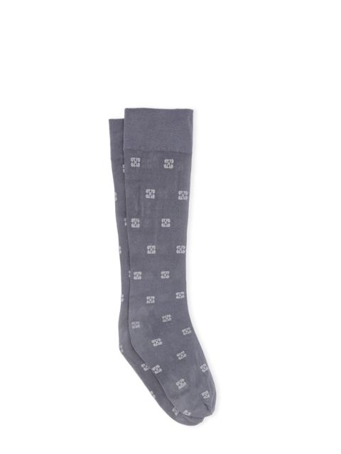 GANNI GREY GLITTER BUTTERFLY LACE SOCKS