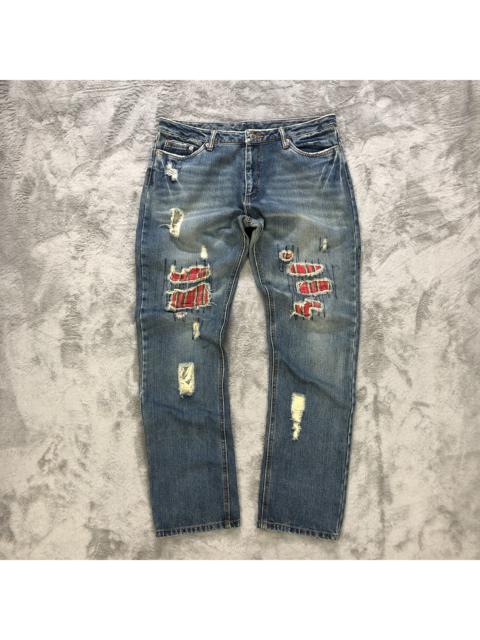 Distressed Denim - TRASHED🔥 SASHIKO BORO DISTRESS DENIM PANTS #6236-220