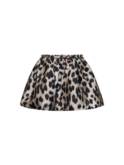 Givenchy Givenchy Women Beige Leopard Jacquard Flared Mini Skirt