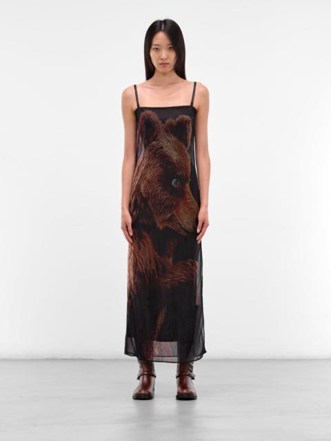 Acne Studios Black Sheer Printed Maxi Dress