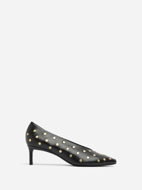 CO Studded Kitten Heel in Calf Skin Leather