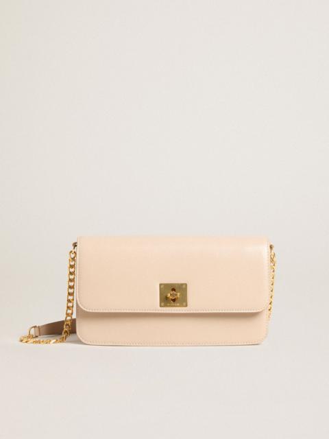 Golden Goose Gioia Bag in pale pink boarded leather with gold details