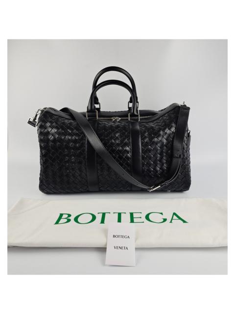 Bottega Veneta BOTTEGA VENETA Black Intrecciato Leather Medium Duffle Bag N
