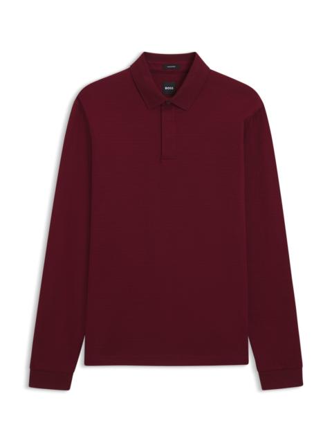 BOSS MERCERISED-COTTON POLO SHIRT WITH PLAIN COLLAR