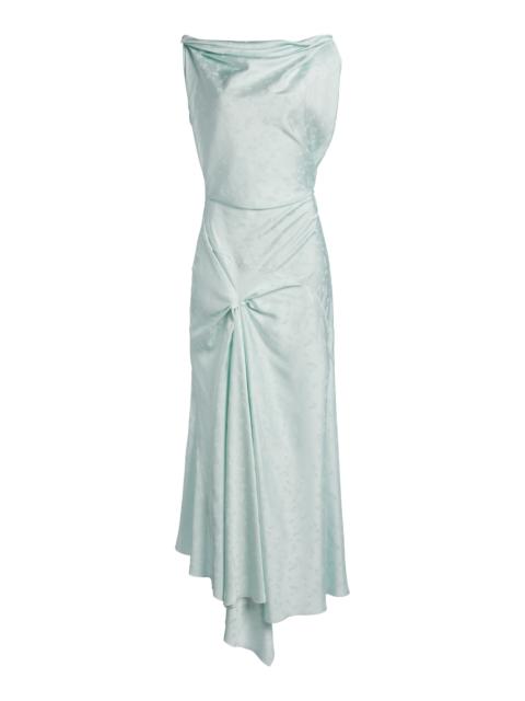 Victoria Beckham Posy Twist-Detail Midi Dress light blue