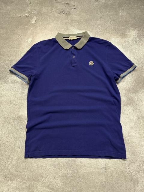 Moncler Vintage 00s Moncler Small Logo Blue Maglia Polo Manica Corta