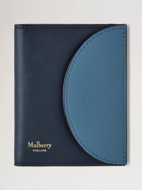 Mulberry Compact Bifold Card Wallet Brighton Blue & Night Sky Micro Classic Grain
