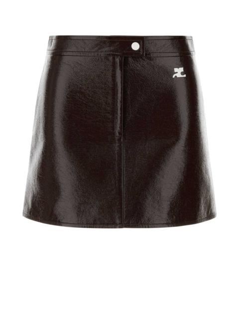 courrèges Courreges Women Chocolate Vinyl Mini Skirt