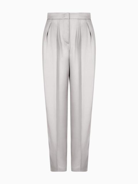 GIORGIO ARMANI DOUBLE-SIDED SILK-SATIN TWO-PLEAT TROUSERS