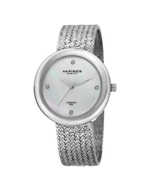 Other Designers Akribos XXIV Womens Dress Quartz Diamond White Dial Ladies Watch P50147