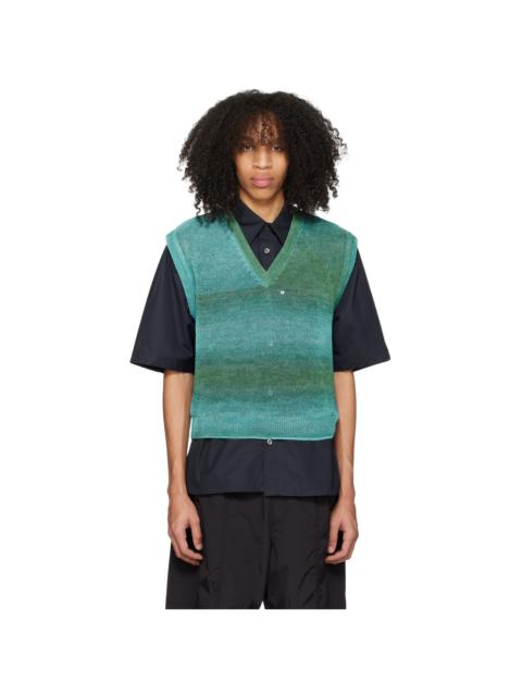 Wooyoungmi Green & Blue Gradient Stripe Vest