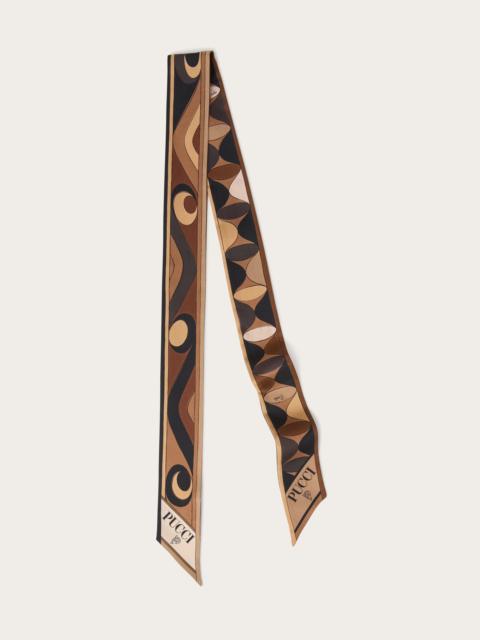 PUCCI MANUBA AND MOIRÈ PRINT SILK TWILL SCARF