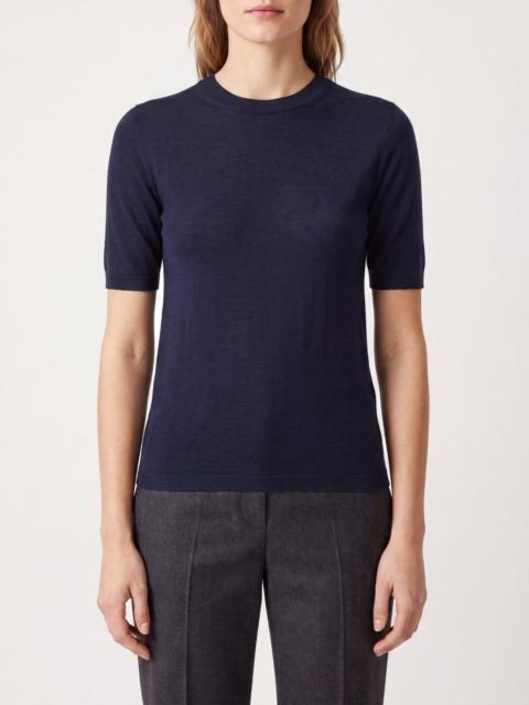 Max Mara Max Mara Women Short-Sleeved Silk And Cashmere Knit Top Max Mara With Slim Fit