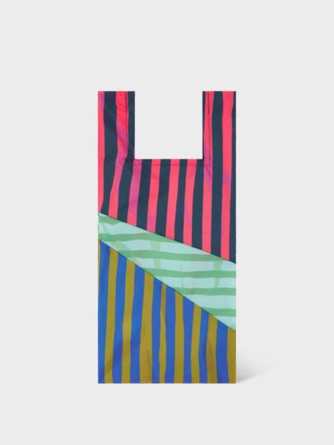 Paul Smith Susan Bijl x Paul Smith - Pink Mixed-Stripe 'The New Shopping Bag' Medium