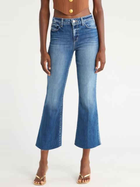 L'AGENCE L'AGENCE Kendra Raw Hem Crop Flare Jeans in Cambridge at Nordstrom