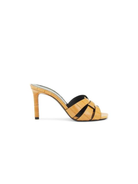 SAINT LAURENT SAINT LAURENT Tribute $1050 Brave Beige Mule 90mm Sandals Ne