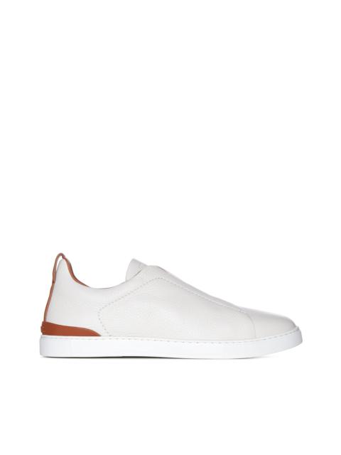 Zegna Men Triple Stitch™ Sneaker In Cream Deer Leather