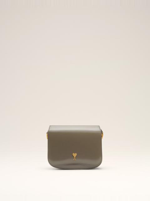 AMI Paris GREY GLAZED LEATHER PARIS PARIS BAG