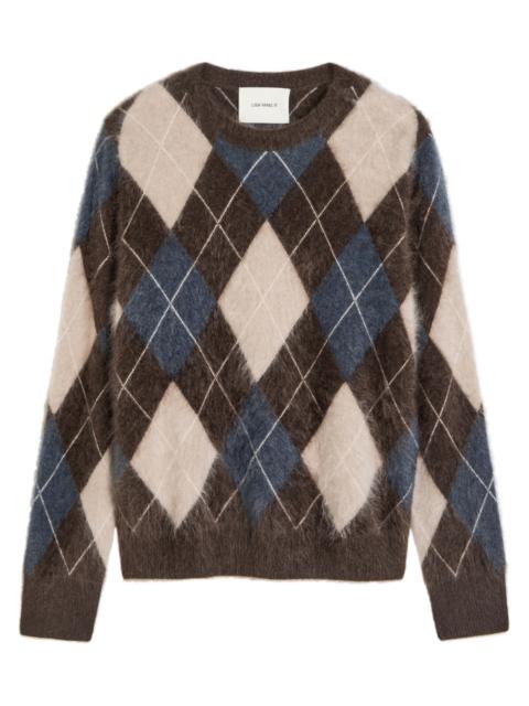 LISA YANG Lisa Yang Margy Argyle Brushed Cashmere Jumper