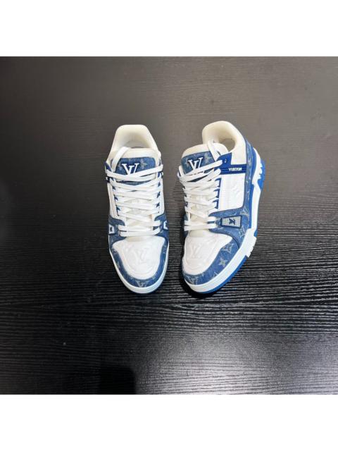 Louis Vuitton Louis Vuitton Trainer White and Blue Denim Casual Shoes for Men