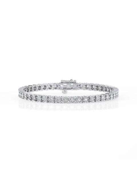 Other Designers Brilliant Diamond 2 Cttw Round Lab Grown Diamond Tennis Bracelet in Sterling Silver, G Color SI Clar