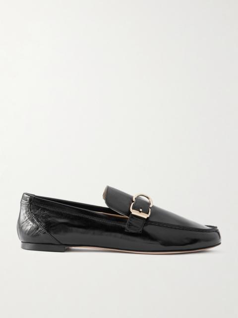 JAMIE HALLER Buckled Glossed-leather Loafers