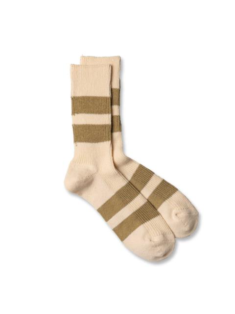 ROTOTO® Rototo Recycled Cotton Crew Sock Ecru/Khaki