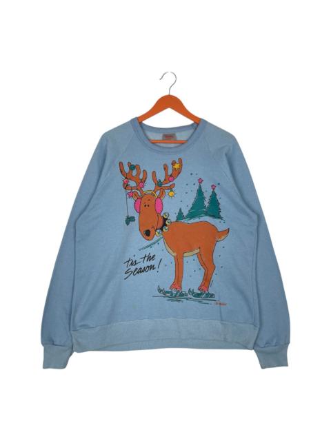 Other Designers Vintage1986 Air waves Dina’s Reindeer Christmas Sweatshirt