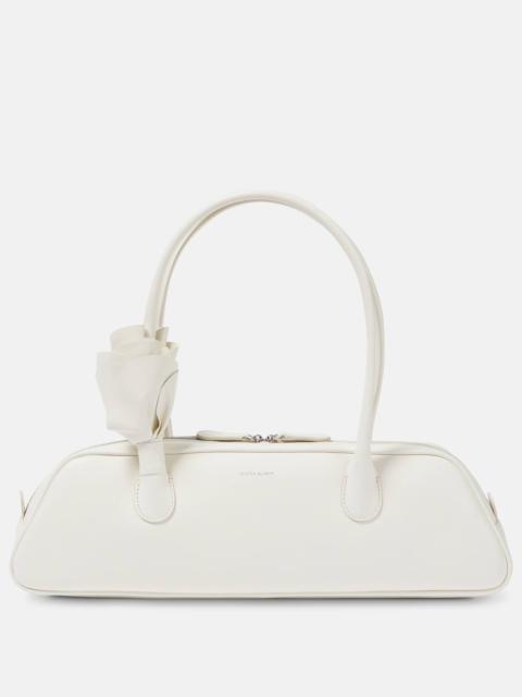 Brigitte floral-appliqué leather shoulder bag