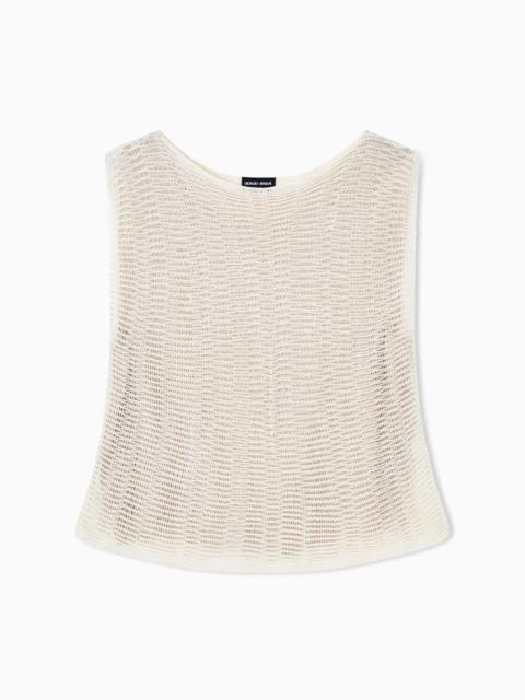 GIORGIO ARMANI RAMIE LINEN KNIT TOP