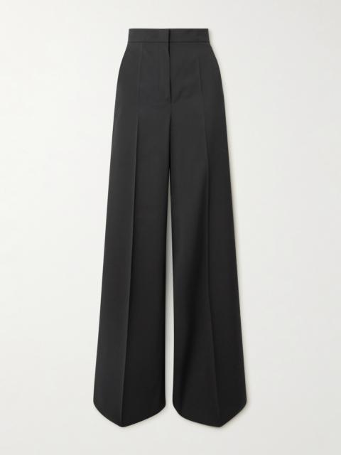 Max Mara Fernet Embroidered Wool-canvas Wide-leg Pants