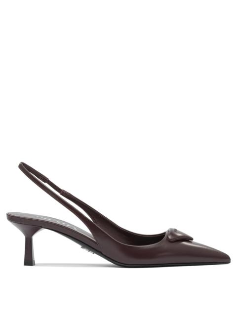 Prada Prada Brushed Leather Slingback Pumps