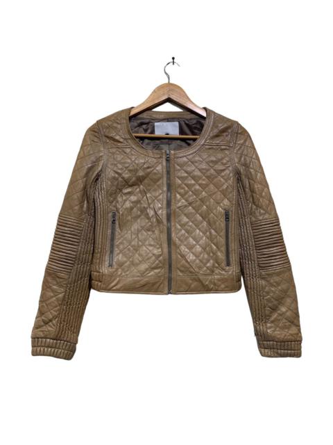 Other Designers Vintage - Enchantement Quilted Lamb Leather Crop Jacket