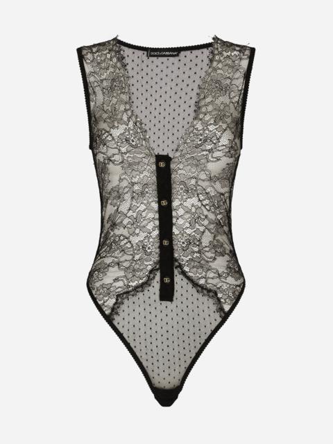 Dolce & Gabbana Lace bodysuit with plunging neckline