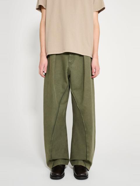 JW Anderson JW ANDERSON TWISTED SEAM TROUSERS OLIVE