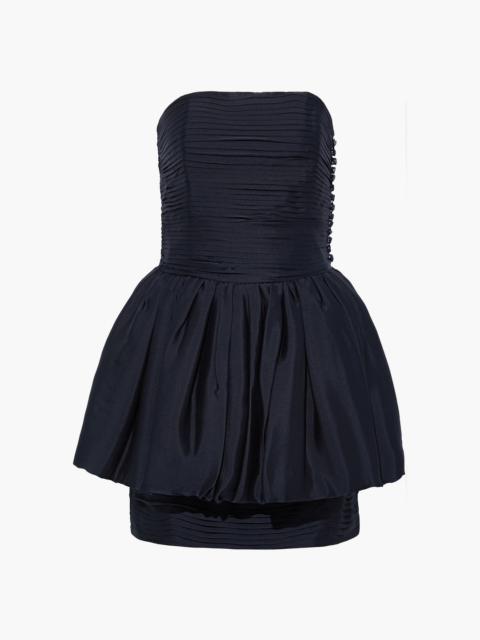 ALEXANDRE VAUTHIER Strapless button-embellished pleated silk-faille mini dress