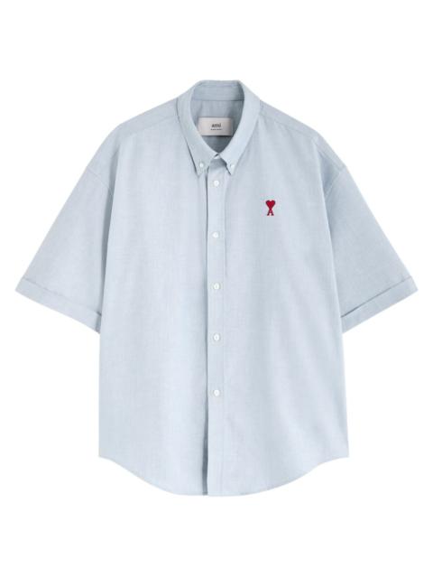 Ami Paris Logo-embroidered Cotton Shirt