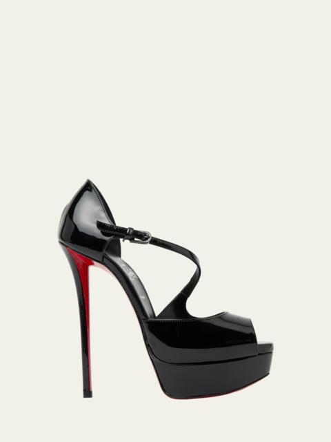 Christian Louboutin Miss Zigourata Alta Patent Leather Red Sole Platform Sandals