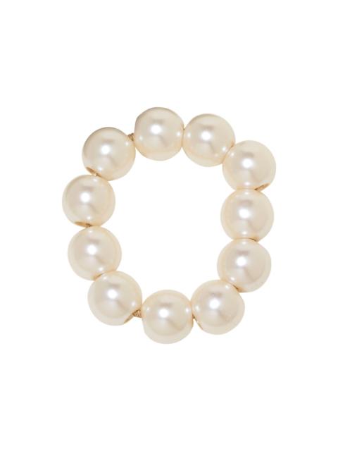 Jennifer Behr Henley Beaded Pony Wrap white