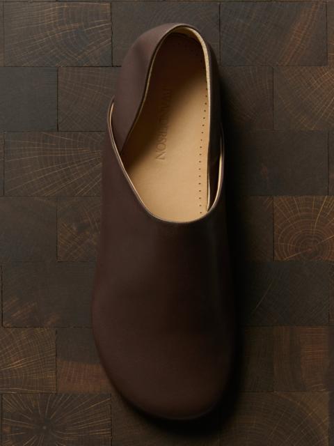 JW Anderson WOMENS SLIPPER MULES IN CHOCOLATE BROWN
