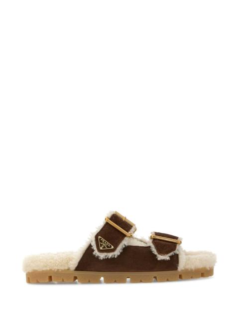 Prada Prada Women Brown Suede Slippers