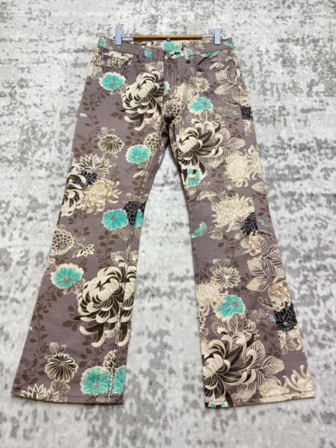 Hysteric Glamour Flare Glamdy Floral Printed Pants Turquoise Accents