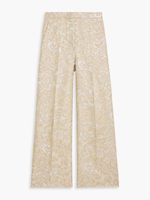 Stella McCartney Metallic brocade wide-leg pants