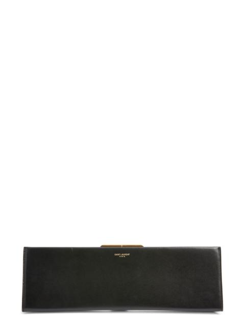 SAINT LAURENT Saint Laurent Large Midnight Leather Clutch in Noir at Nordstrom