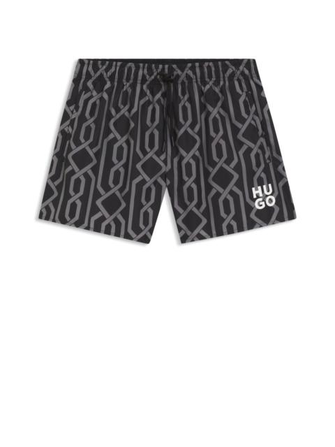 HUGO SWIM SHORTS WITH ALL-OVER PRINT