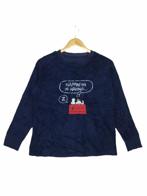 Other Designers Uniqlo - UNIQLO x PEANUTS Snoopy Fleece Sweatshirt Cartoon Spell Out