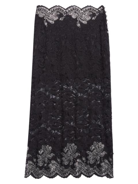 rabanne Rabanne Stud Embellished Lace Skirt in Black at Nordstrom