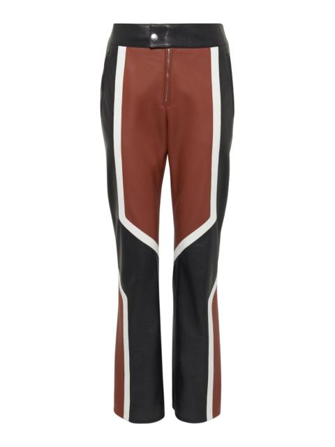 GABRIELA HEARST Navarre Moto Pant in Cognac & Black Textured Leather